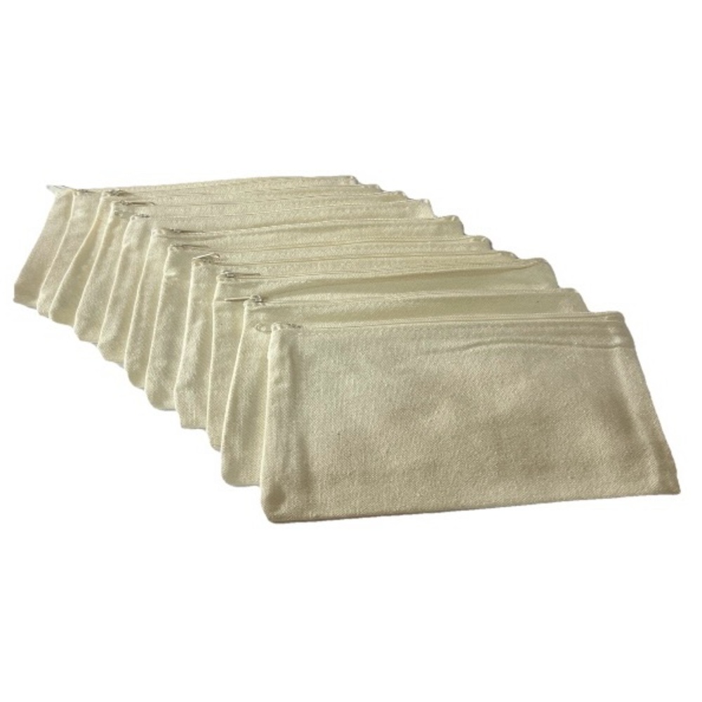 Set of 11 pcs Cream Zipper Pouches
